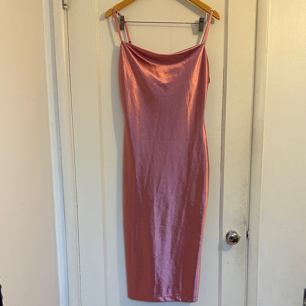 xxxiticat elegant Pink Satin-like Slip Dress